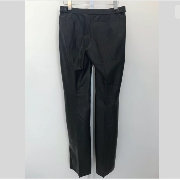 NEIL BARRETT BLACK LEATHER BOOTCUT PANTS SIZE SMALL - Picture 7 of 12